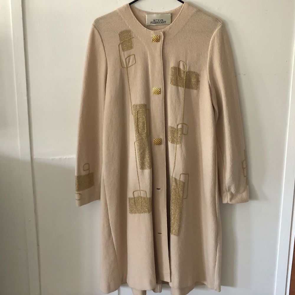 Steve Fabrikant long sweater coat with gold